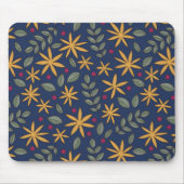 Goldenes Blumenmuster Botanisches Design Mousepad (Vorne)