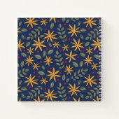 Goldenes Blumenmuster Botanisches Design Notizblock (Rückseite)