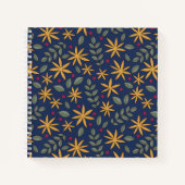 Goldenes Blumenmuster Botanisches Design Notizblock (Vorderseite)
