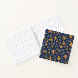 Goldenes Blumenmuster Botanisches Design Notizblock