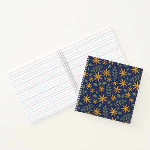 Goldenes Blumenmuster Botanisches Design Notizblock