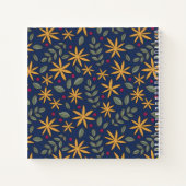 Goldenes Blumenmuster Botanisches Design Notizblock (Rückseite)