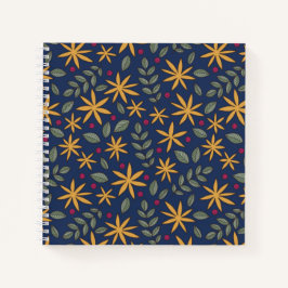 Goldenes Blumenmuster Botanisches Design Notizblock