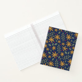 Goldenes Blumenmuster Botanisches Design Notizblock