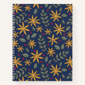 Goldenes Blumenmuster Botanisches Design Notizblock (Vorderseite)