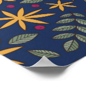 Goldenes Blumenmuster Botanisches Design Poster (Ecke)