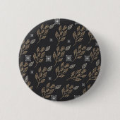 Goldenes Blumenmuster Button (Vorderseite)