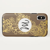 goldenes Blumenmuster Case-Mate iPhone Hülle (Rückseite (Horizontal))