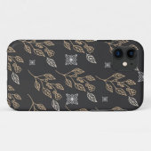 Goldenes Blumenmuster Case-Mate iPhone Hülle (Rückseite (Horizontal))