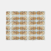 Goldenes Blumenmuster-Decke Fleecedecke (Vorderseite (Horizontal))