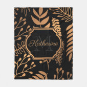 Goldenes Blumenmuster Fleecedecke (Vorderseite)