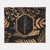 Goldenes Blumenmuster Fleecedecke (Vorderseite (Horizontal))