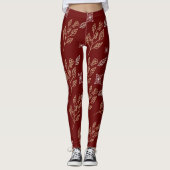 Goldenes Blumenmuster Leggings (Vorderseite)