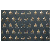 Goldenes Blumenmuster mit dunkelblauem Hintergrund Stoff (Fat Quarter (45,7 x 55,9 cm))