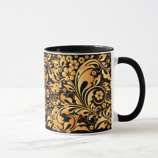 goldenes Blumenmuster Tasse (Rechts)