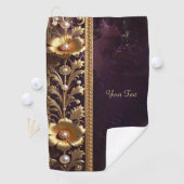 Goldenes Blumenornament Golfhandtuch (Insitu)