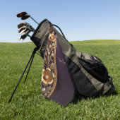 Goldenes Blumenornament Golfhandtuch (Gras)