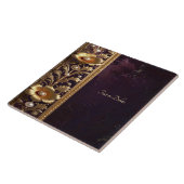 Goldenes Blumenornament Keramikfliese (Seite)