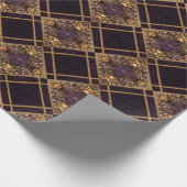 Goldenes Blumenornament mit Perlen Geschenkpapier (Ecke)