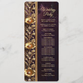 Goldenes Blumenornament mit Perlen Hochzeitsprogra Programm (Rückseite)