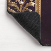 Goldenes Blumenornament mit Perlen-Mauspad Mousepad (Ecke)