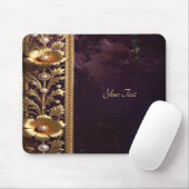 Goldenes Blumenornament mit Perlen-Mauspad Mousepad (Mit Mouse)
