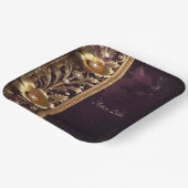 Goldenes Blumenornament mit Perlen-Papierteller Pappteller (Gewinkelt)