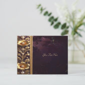 Goldenes Blumenornament mit Perlen Postkarte (Stehend Vorderseite)