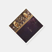 Goldenes Blumenornament mit Perlen Serviette (Ecke)