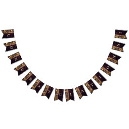 Goldenes Blumenornament mit Perlen-Wimpelflagge Wimpelkette