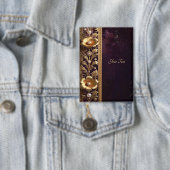 Goldenes Blumenornament mit Perlenknopf Button (Insitu)