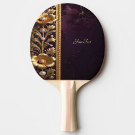 Goldenes Blumenornament Ping-Pong-Schläger Tischtennis Schläger