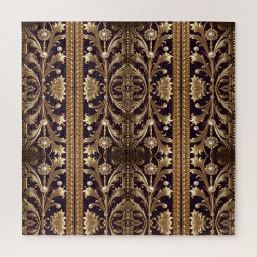 Goldenes Blumenornament Puzzle (Vertikal)