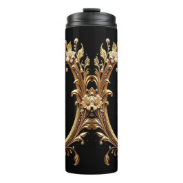 Goldenes Blumenornament Thermosbecher