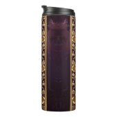 Goldenes Blumenornament Thermosbecher (Nach rechts gedreht)