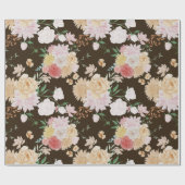 Goldenes Blumenpapier Geschenkpapier (Flach)