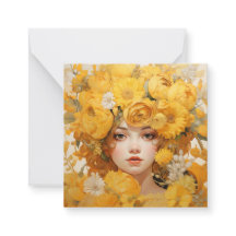 Goldenes Blumenportrait Art Card Flachbildschirm