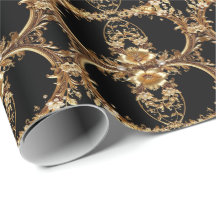 Goldenes Blumenverpackungspapier