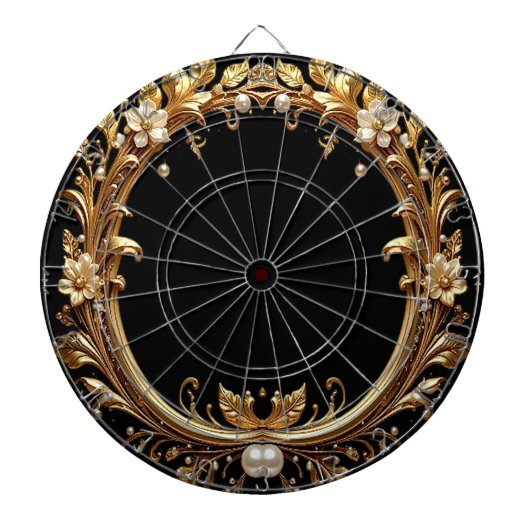 Goldenes Blumenverziertes Dartboard Dartscheibe (vorne)