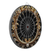Goldenes Blumenverziertes Dartboard Dartscheibe (Vorderseite Links)