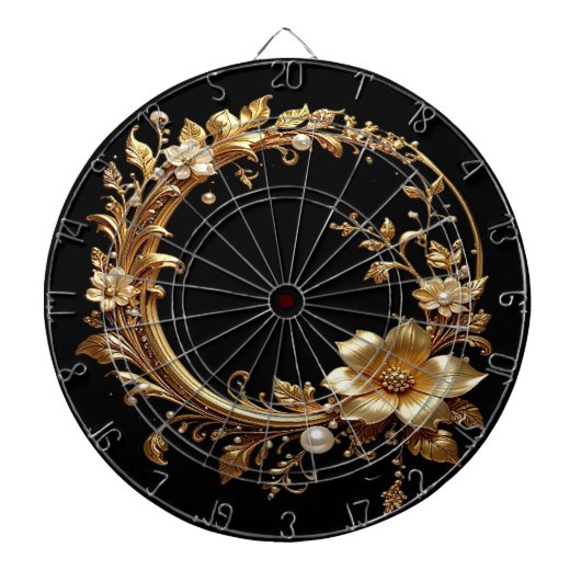 Goldenes Blumenverziertes Dartboard Dartscheibe (vorne)