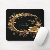 Goldenes Blumenverziertes Rahmen-Mauspad Mousepad (Mit Mouse)