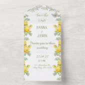 Goldenes Blut: strahlend Gelbes Rose All In One Einladung (Innen Boden)