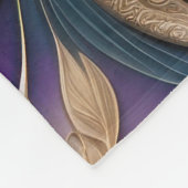 Goldenes Blut - Tiefe Lila und Aquamarine Abstrakt Fleecedecke (Ecke)