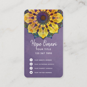 Goldenes Boho-Mandala Visitenkarte