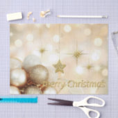 Goldenes Bokeh Verzierungs-Ball-u. Seidenpapier (Handwerk)