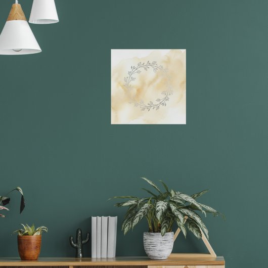 Goldenes Botanik-Kranz-Poster Poster (Wohnzimmer 1)