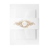 goldenes botanisches Kranz-Doppelmonogramm Hochzei Einladungsbanderole (Vorderseite Beispiel)