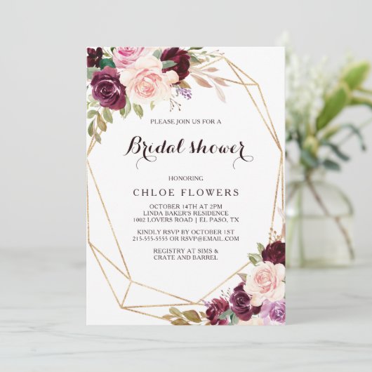 Goldenes Brautparty Einladung (Stehend Vorderseite)