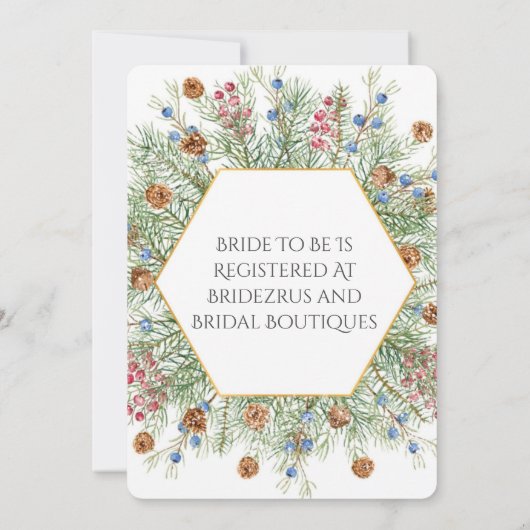 Goldenes Brautparty für Weihnachtsschreath Einladung (Rückseite)